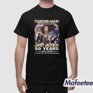 Together Again 2024 Tour Janet Jackson 50 Years 1974 2024 Thank You For The Memories Shirt 1