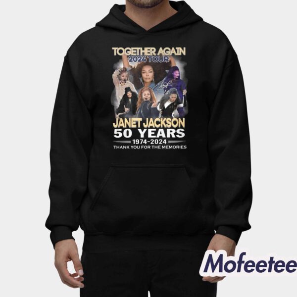 Together Again 2024 Tour Janet Jackson 50 Years 1974-2024 Thank You For The Memories Shirt