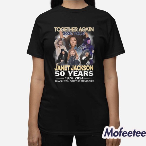 Together Again 2024 Tour Janet Jackson 50 Years 1974-2024 Thank You For The Memories Shirt