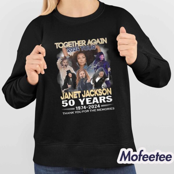 Together Again 2024 Tour Janet Jackson 50 Years 1974-2024 Thank You For The Memories Shirt