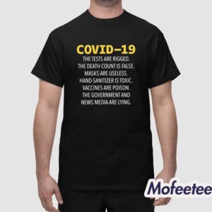 Covid 19 The Tests Are Rigged The Death Count Is False Masks Are Useless Shirt 1