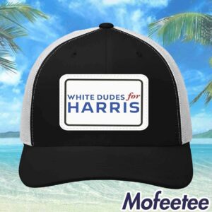 White Dudes For Harris Trucker Snapback Hat 1