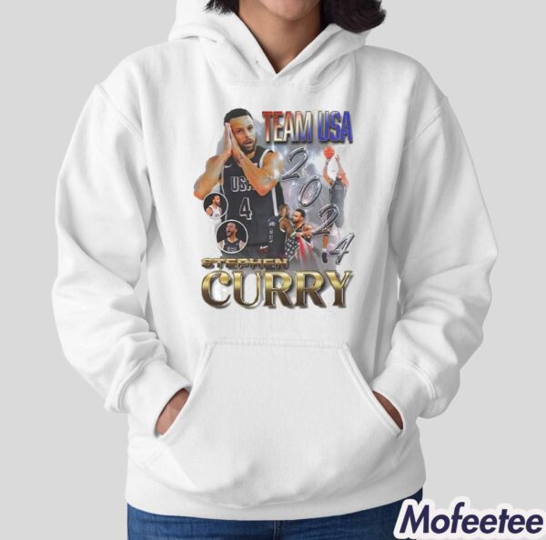 2024 Paris Olympics Stephen Curry Team USA Basketball Graphic Shirt