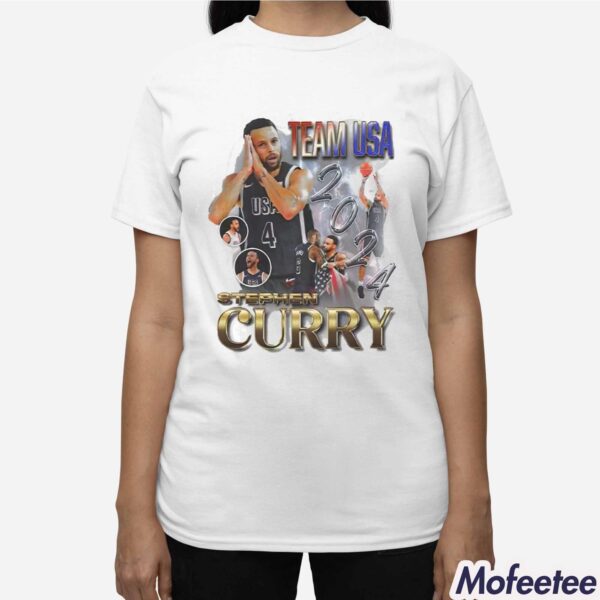 2024 Paris Olympics Stephen Curry Team USA Basketball Graphic Shirt