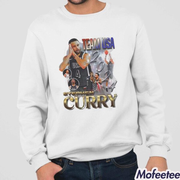 2024 Paris Olympics Stephen Curry Team USA Basketball Graphic Shirt