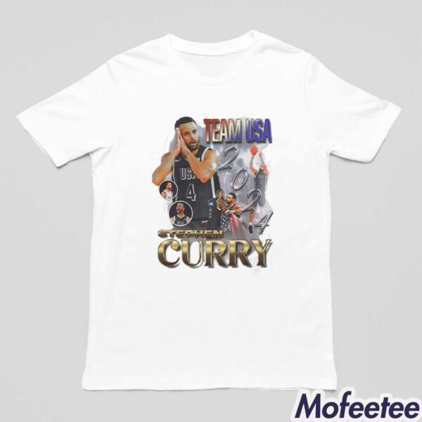 2024 Paris Olympics Stephen Curry Team USA Basketball Graphic Shirt