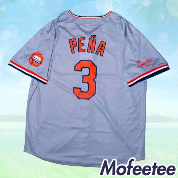 Astros Jeremy Pena Grey 70s Throwback Jersey 2024 Giveaway