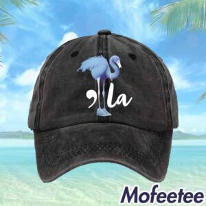 Comma La Blue Flamingo Printed Casual Unisex Hat 1