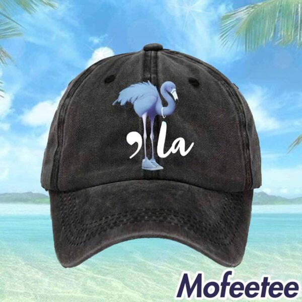 Comma La Blue Flamingo Printed Casual Unisex Hat