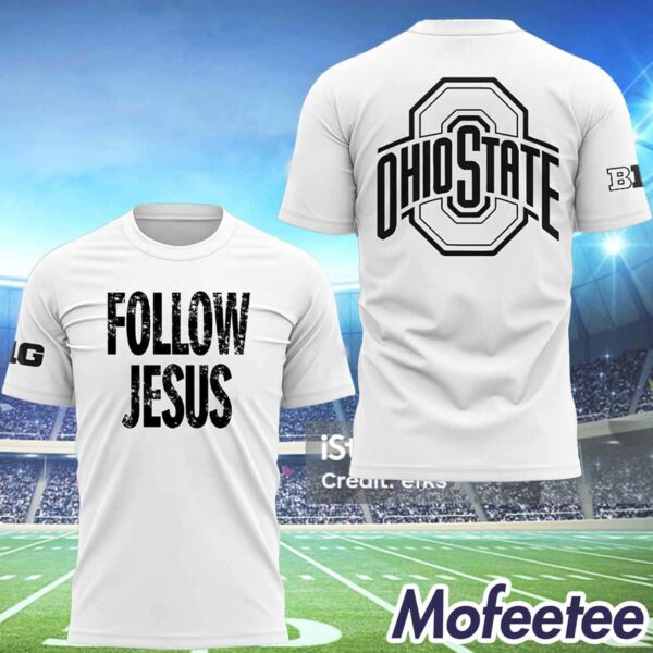 Follow Jesus White Black Shirt 2024