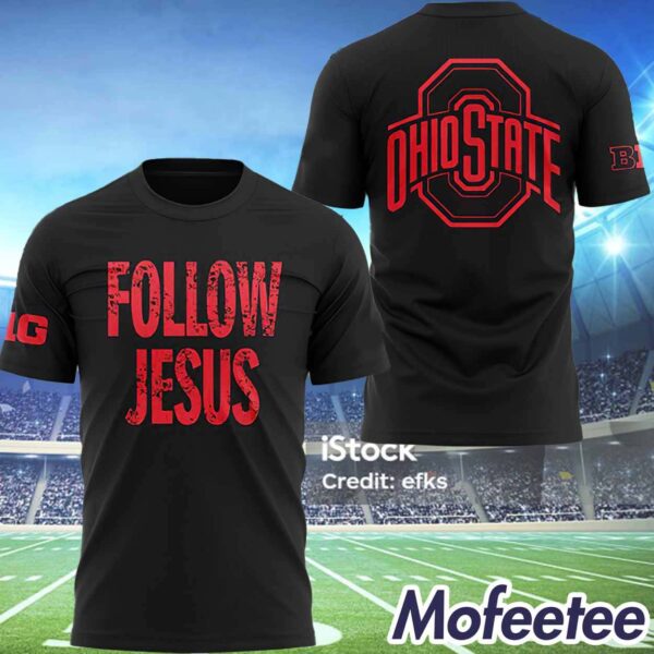 Follow Jesus White Black Shirt 2024