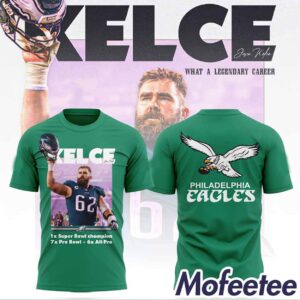 Jason Kelce Eagles Legendary Career Green 2024 Shirt