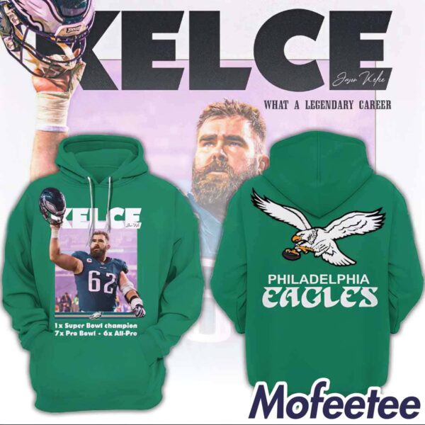 Jason Kelce Eagles Legendary Career Green 2024 Shirt