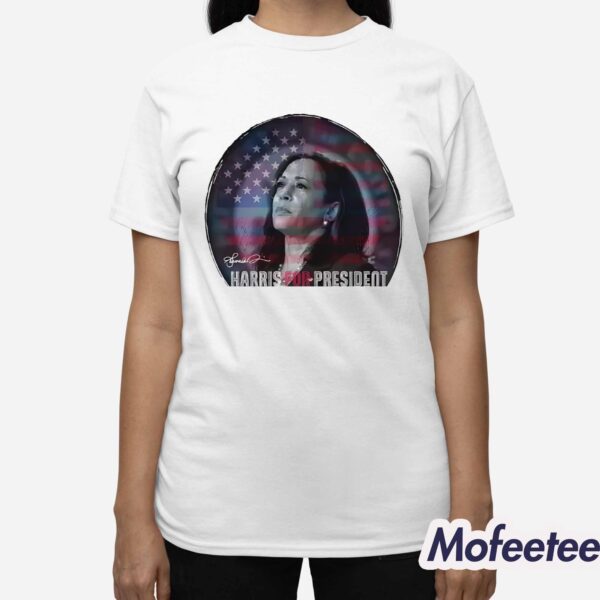 Kamala Harris For President USA Flag Signature Shirt