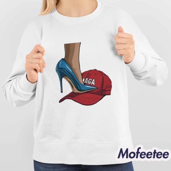 Kamala Harris Heels Stepping On Red Maga Hat Shirt