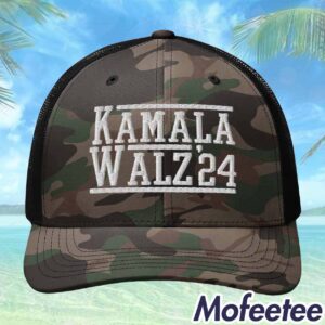 Kamala Walz 2024 Camo Trucker Hat 1