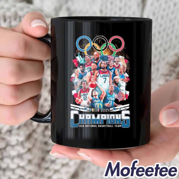 Paris 2024 Champions Usa National Basketball Mug