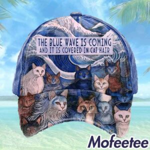 The Blue Wave Is Coming And It Is Covered In Cat Hair Print Hat 1