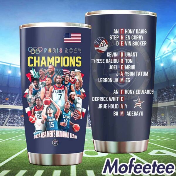 USA Men’s National Basketball Paris 2024 Champions Tumbler