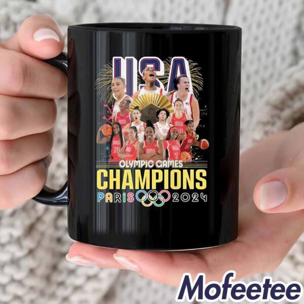 Usa Woman’s Basketball Team Olympic Games Paris 2024 Champions Mug