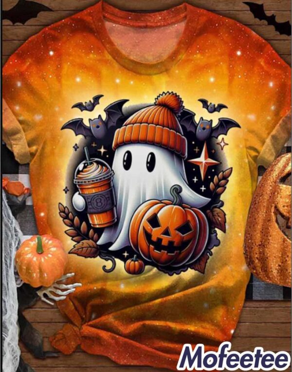 Women’s Halloween Mug Pumpkin Cute Ghost Shirt