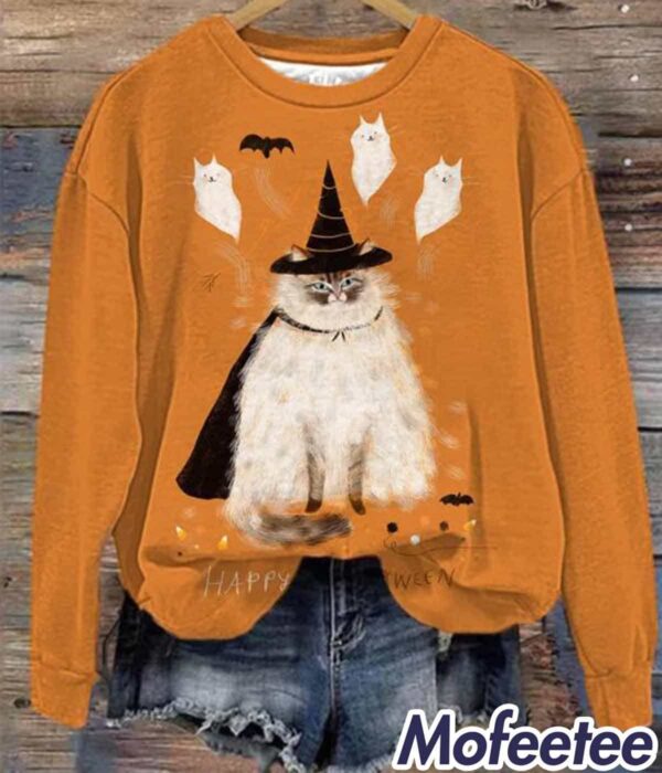 Women’s Happy Halloween Cat Sweatshirt