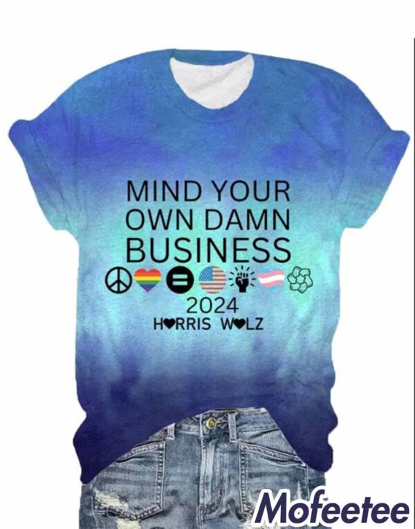 Women’s Mind Your Own Damn Business Print V-Neck T-Shirt