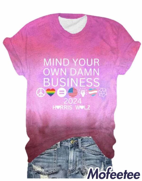 Women’s Mind Your Own Damn Business Print V-Neck T-Shirt