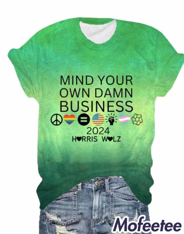 Women’s Mind Your Own Damn Business Print V-Neck T-Shirt