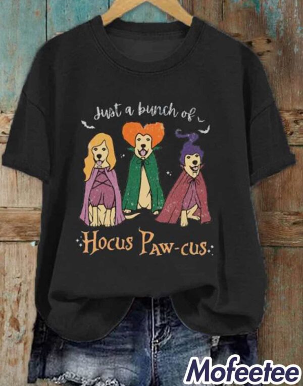 Women’s Puppy Witch Just A Bunch Of Hocus Paw-cus Print T-Shirt