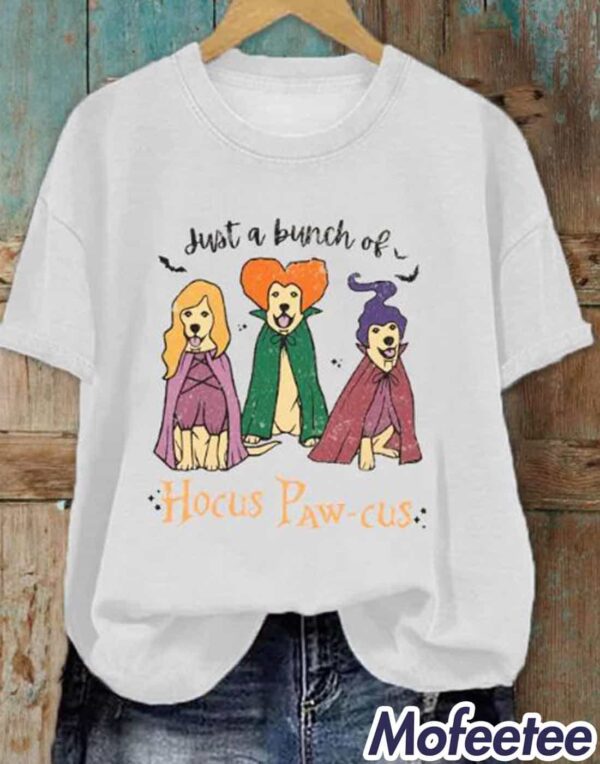 Women’s Puppy Witch Just A Bunch Of Hocus Paw-cus Print T-Shirt