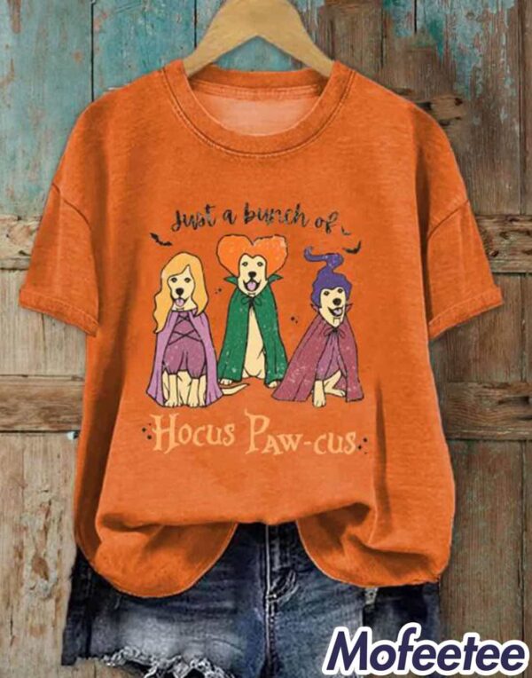 Women’s Puppy Witch Just A Bunch Of Hocus Paw-cus Print T-Shirt