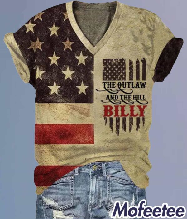 Women’s The Outlaw and The Hillbilly Print V-Neck Shirt