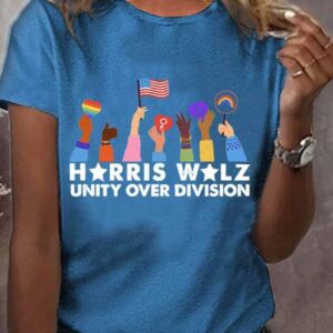 Womens Unity Over Division Printed T Shirt 1